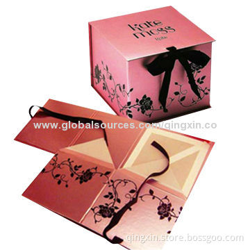 Foldable Paper Gift Boxes with Magnet, Customized Logos, Colors and Sizes Welcomed